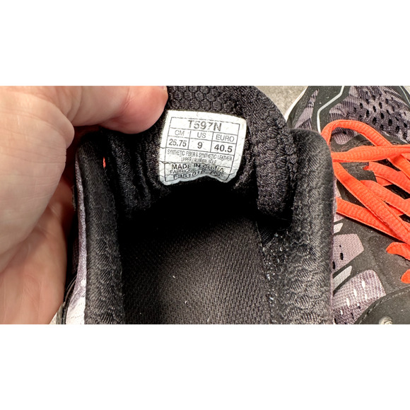 Asics Gel Kayano 22 Black Neon Orange Gray Running Shoes Sneakers Womens Size 9 - Picture 6 of 8